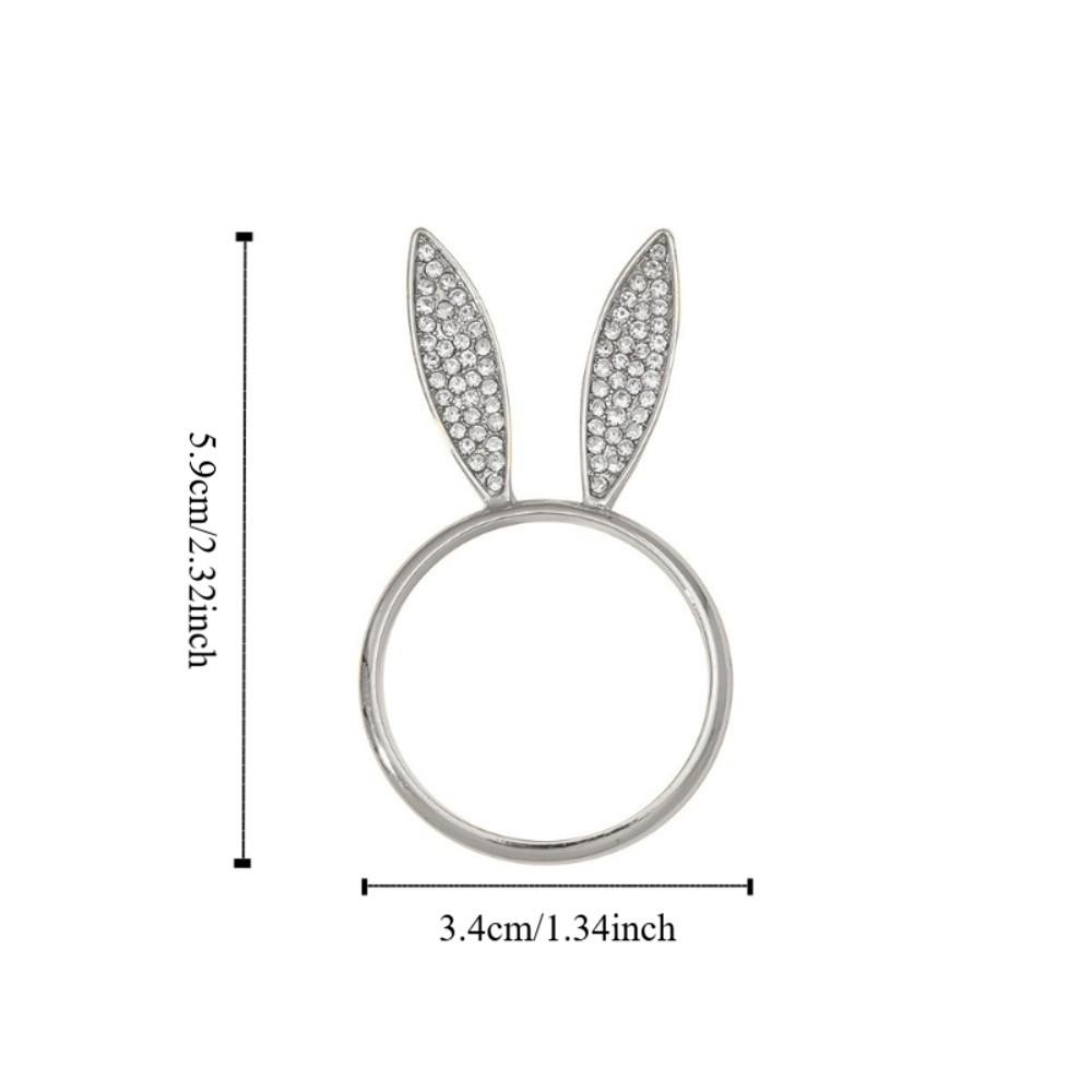 6 Piece Zinc Zinc Alloy Bunny Ear Napkin Holder 3 D Ear Napkin Buckle Creative Decorative Napkin Ring  Banquet