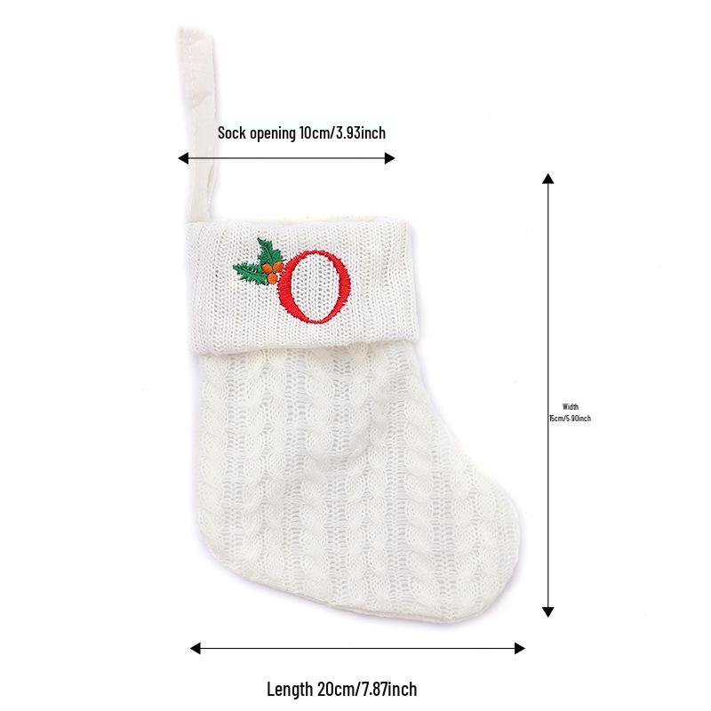 White Knitted Christmas Stocking: Home Decor & Children s Gift Ornament