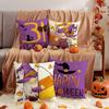 Neue Halloween Dekoration Zuhause Leinen Kissenbezug Lustiger Kürbiskopf Sofa Kissenbezug Kombination