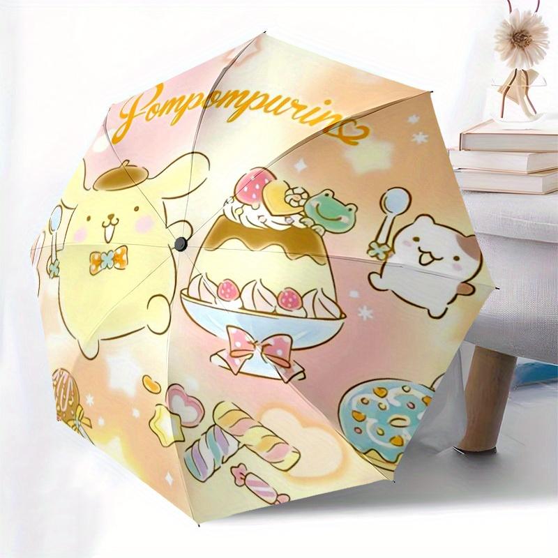 1pc Pompompurin Dessert Party Umbrella with Plastic Handle,Suitable for All Seasons Home Travel Outdoor UmbrellaSanlio441