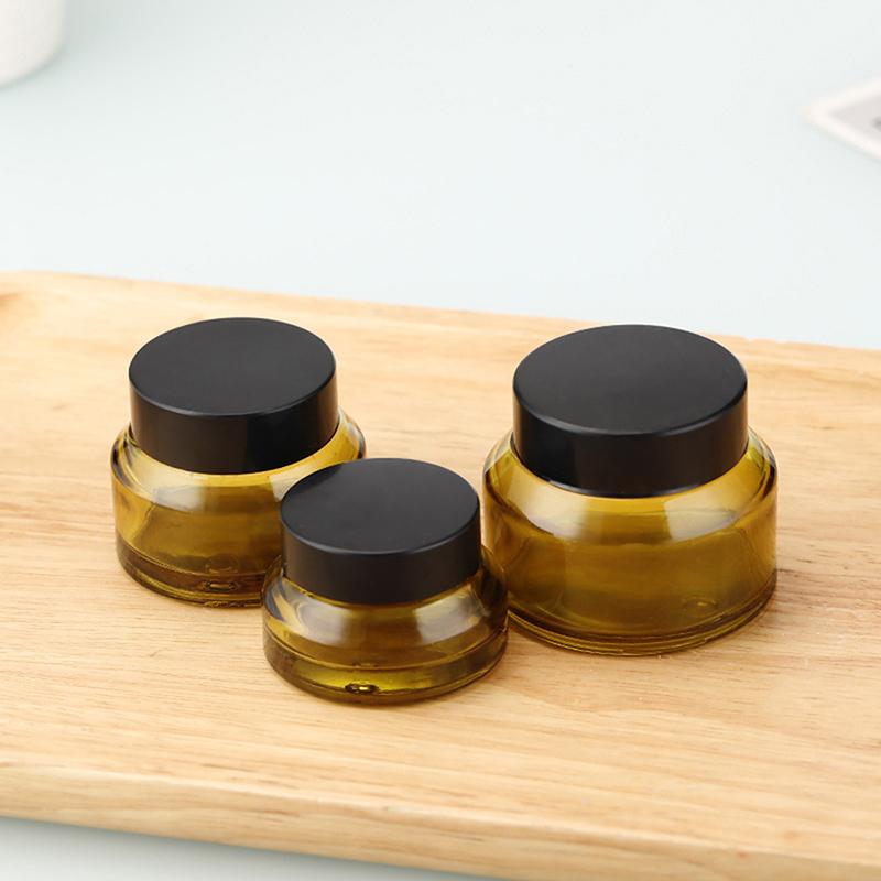 15Ml-60Ml Empty Refillable Bottle Green Glass Diy Cosmetic Bottle Cream Lotion Jar Pump Bottle For Shampoo Portable Travel