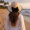 Wide Brim Sunscreen Bucket Hat Fisherman Hat Bowknot Sun Cap Fashion Straw Weave Sun Hat  Beach