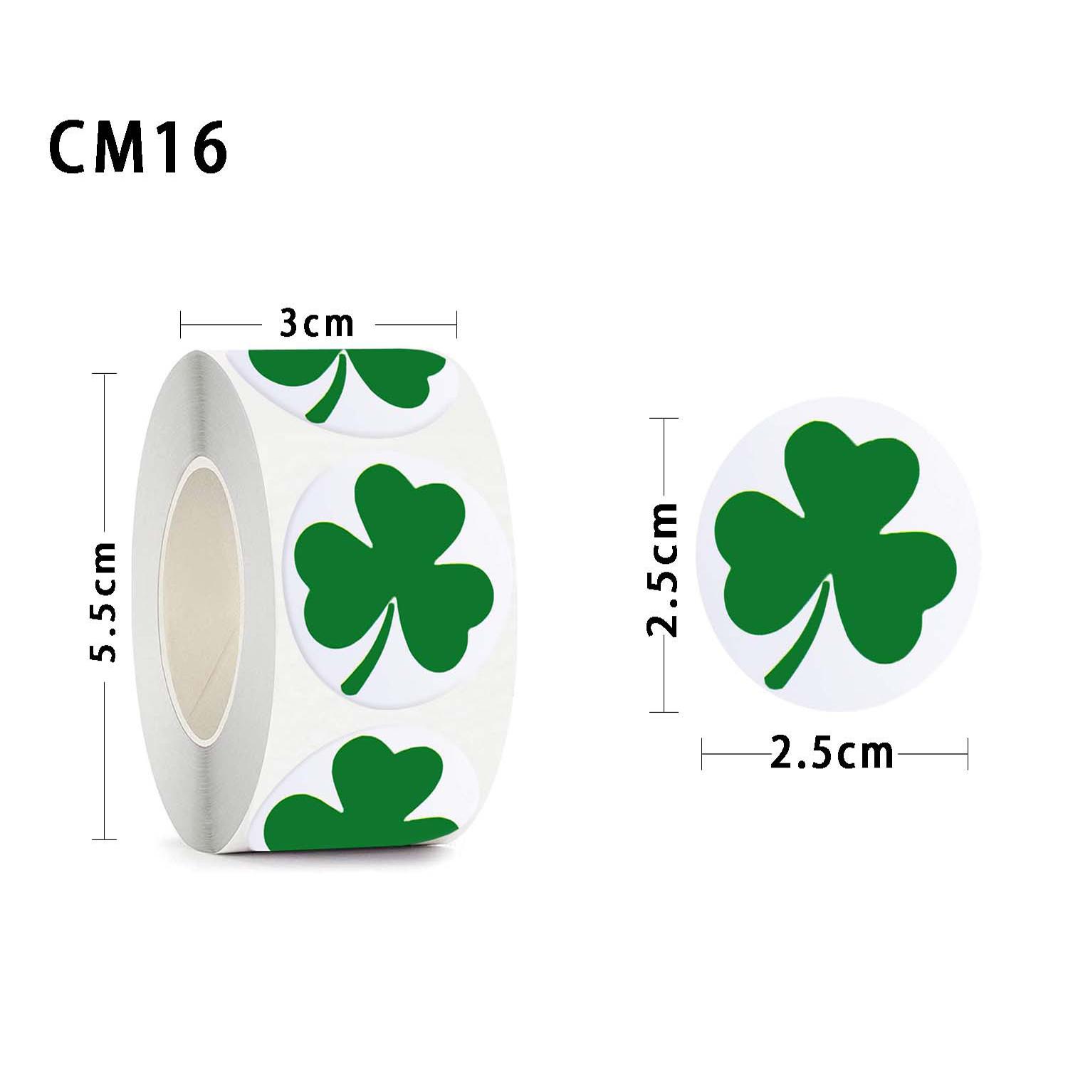 

500 шт./рулон наклеек с клевером, наклейки с трилистником на День святого Патрика для украшения подарков, детские и канцелярские наклейки