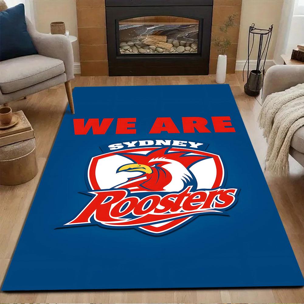 Sydney Roosters Pride Patterned carpet, non slip mat suitable for living room and bedroom sofas