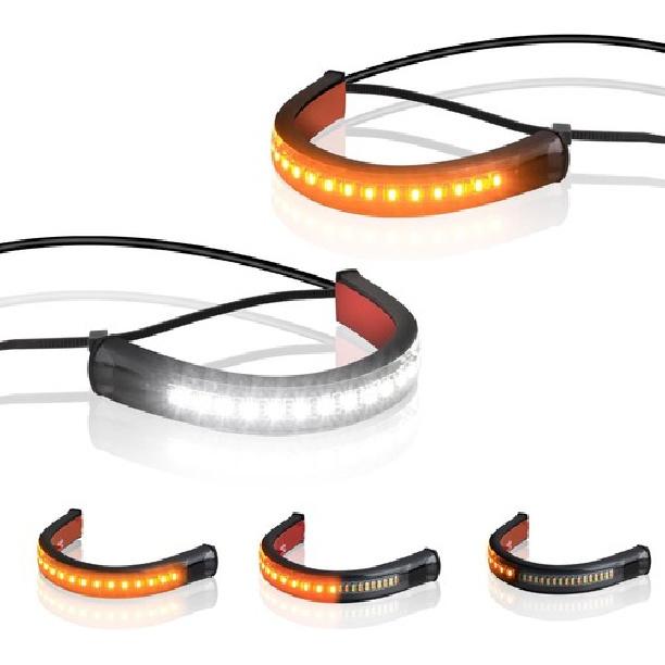 Motorcycle Turn Signals Strip, Flexible Universal 12V Led Blinkers Compatible