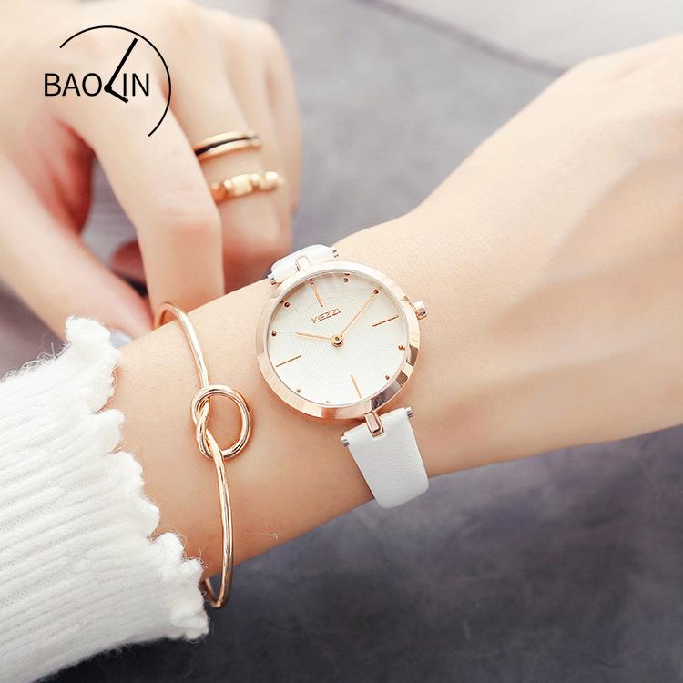 Fashionable Women's Quartz Watch, Elegant Diamond-set Scale, Simple Small Dial Belt Watch