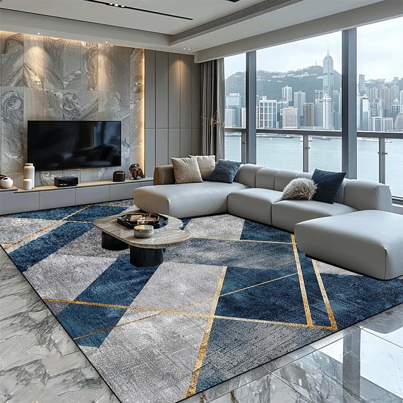 Modern Geometric Carpet Home Decoration Plush Rugs Living Room Big Size Light Rug for Bedroom Senior Sofa Tables Mat Easy Clean