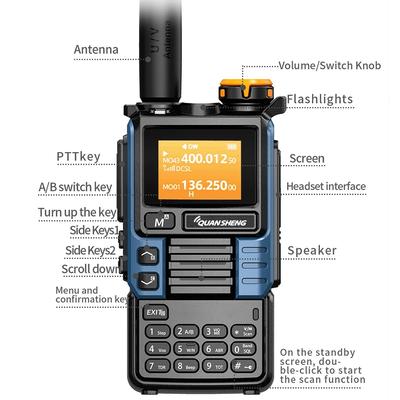 Quansheng UV-K6 Upgrade UV-K5 (99) Interkom 5W Rádio leteckého pásma Nabíjení typu C UHF VHF DTMF FM Scrambler NOAA Bezdrátová frekvence