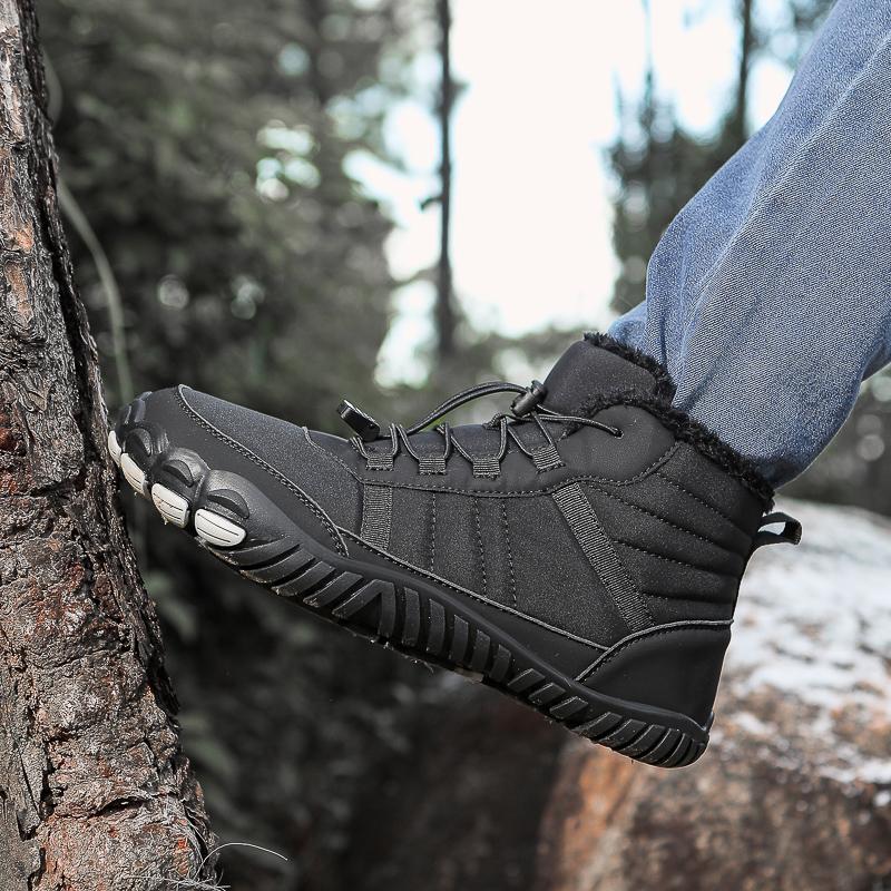 Winter Snow Boots Women's Plush Cotton Shoes Men High-top Short Boots Warm Hiking Shoes Non-slip
