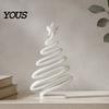 Decorative Table Decor 3D Printed Minimalist Christmas Tree Desktop Ornament, Modern Holiday Handcrafted Figurines Sign for Living Room Bedroom