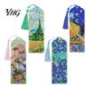 Stationery for Students 4PCS Christmas Theme Diamond Painting Bookmarks, Creative DIY Art Kits, Decorative Reading Supplies Stress Relief Portable