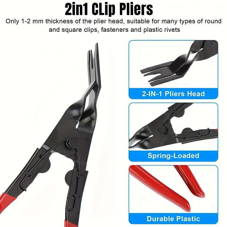 Professional Car Trim Clip Removal Pliers Durable Alloy Steel Non Slip Handle for Headlight Door Panel Retainer Fastener Removal