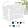Small Aquarium Starter Kit Small Betta Fish Tank Clear Silent Aquarium Decorative Desktop Fish Tank for Betta Terrapin Frog