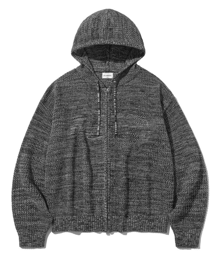 FILLUMINATE Symbol Mesh Knit Zip-Up - Black