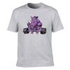 Unisexs Cotton Short Sleeve TShirt Cool Strong Purple Rhino Weightlifting Graphic Print Casual Athletic Tee for Gym Workout Dai