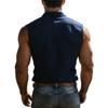 Ärmelloses Henley-Hemd für Herren aus Leinenmischung mit Brusttasche, Mehrfarbig, Lässiges Sommer-Tanktop