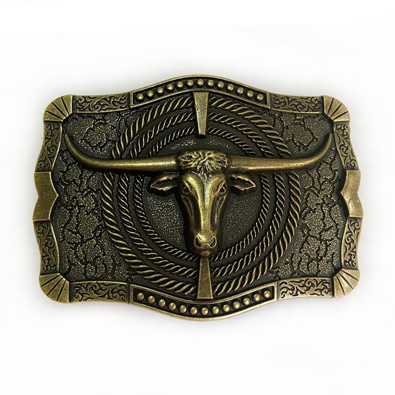 3D Pattern Western Cowboy Punk Belt Buckle, Eco-friendly Alloy for Youth