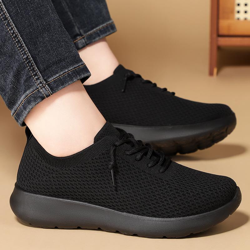 Shoes Men's Shoes Couple Polyurethane Casual Shoes Shallow Mouth Breathable Mesh Shoes Soft Sole Comfortable Men's Shoes Lace-up Single Shoes