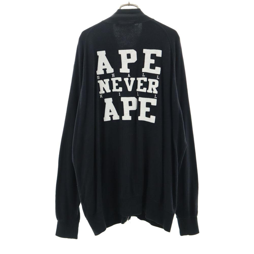 A BATHING APE made in Japan Back print Long sleeve Zip up trainer Men's Used
