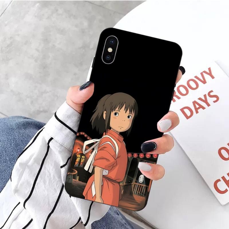 Studio Ghibli Spirited Away She Phone Case For IPhone 14 13 12 11 XS X 8 7 6 Plus Mini Pro Max SE 2022 Soft Black Phone Cover