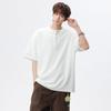 Golden Spear 2026 Summer Unisex Round Neck Hollow Button Half Sleeve T-shirt KF037