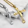 316L Stainless Steel Fast and Furious Movies Actor Dominic Toretto Rhinestone Cross Crystal Pendant Chain Necklace Men Jewelry
