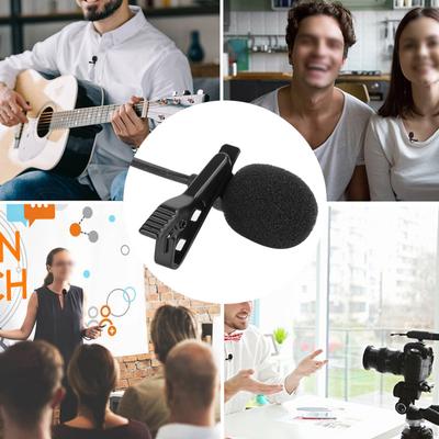 2PCS Professional Wired Mini USB Microphone USB Audio Output Clip-On Microphone  for Interview