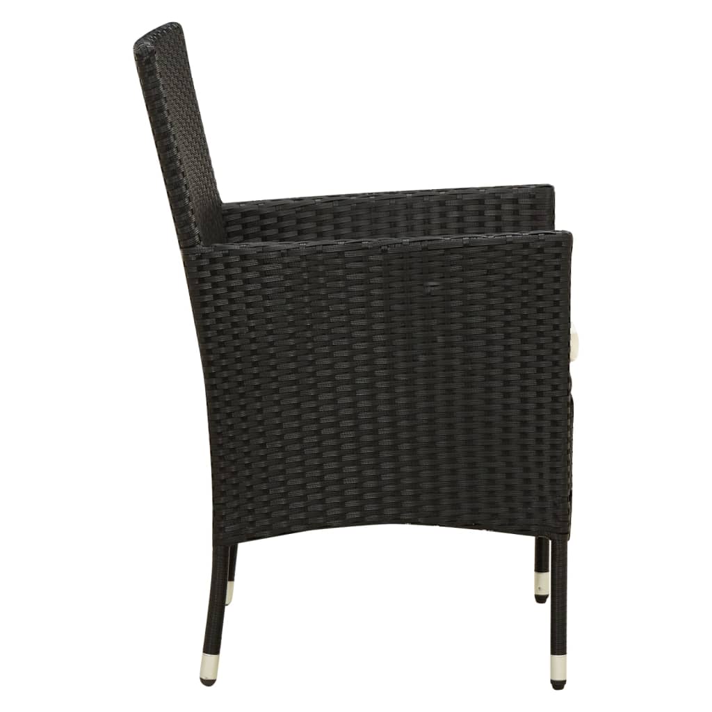 Vidaxl 7-Cz. Zestaw Mebli Ogrodowych Z Poduszkami, Rattan Pe, Czarny