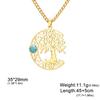Dawapara Vintage Turquoise Crescent Moon Tree of Life Necklace Filigree Celtics Moon Wiccan Pendant Stainless Steel Jewelry