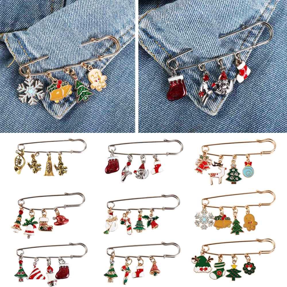Decorative Santa Claus Jewelry Accessories Christmas Brooch Lapel Pin Brooches Christmas Buckle Pin