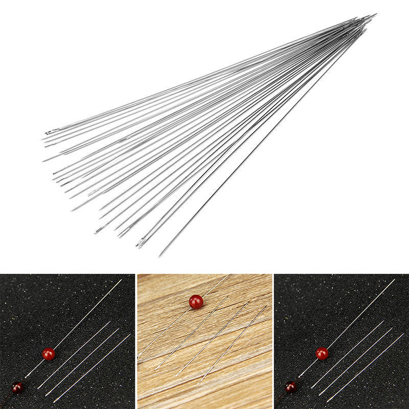 30X Beading Needles Threading Cord Tool Jewelry Stainless Steel 0.6*120mm Nice