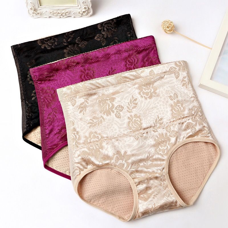 Women's Mid-Waisted Tummy Control Pants Waist-Slimming Belly-Warming Body Shaping Enhanced Version Anti-Roll Edge Abdomen-Slimming Triangle Panties