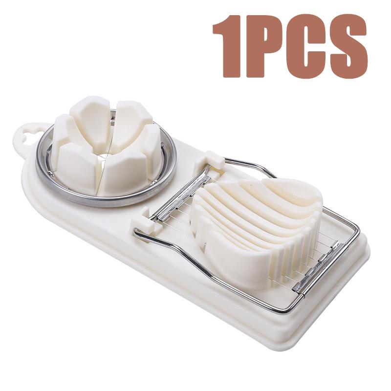 1/2PC Multi Functional Egg Cutting Artifact Stainless Steel Slicer Fancy Splitter Kitchen Divider Two in One Egg Cutter Tools
