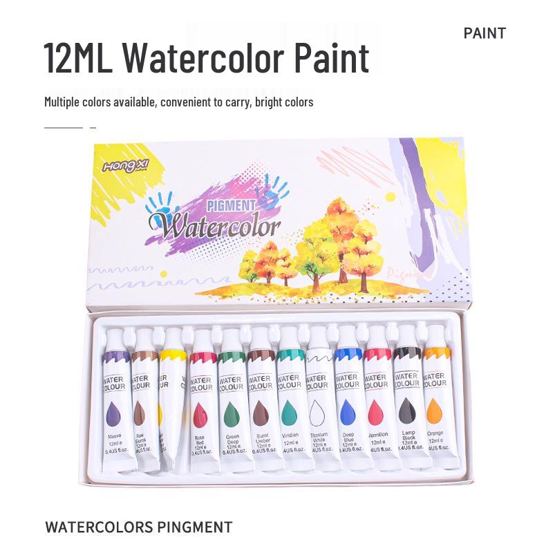 

Children s 12/24 Color Acrylic & Watercolor Set: 12ml Tubes for Wall & DIY Painting