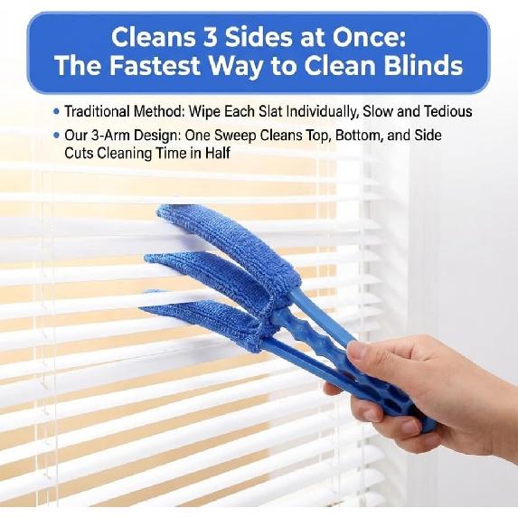 2PCS Blind Cleaner Brushs with 5 Reusable Microfiber Sleeves Brush, Window Blind Duster Tool Blind Cleaner Tool for Window, Car Air Condition, Fans,