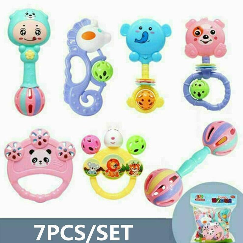 7Pcs/Set Baby Rattle Toys Set Early Development Learning Music Toys Gifts