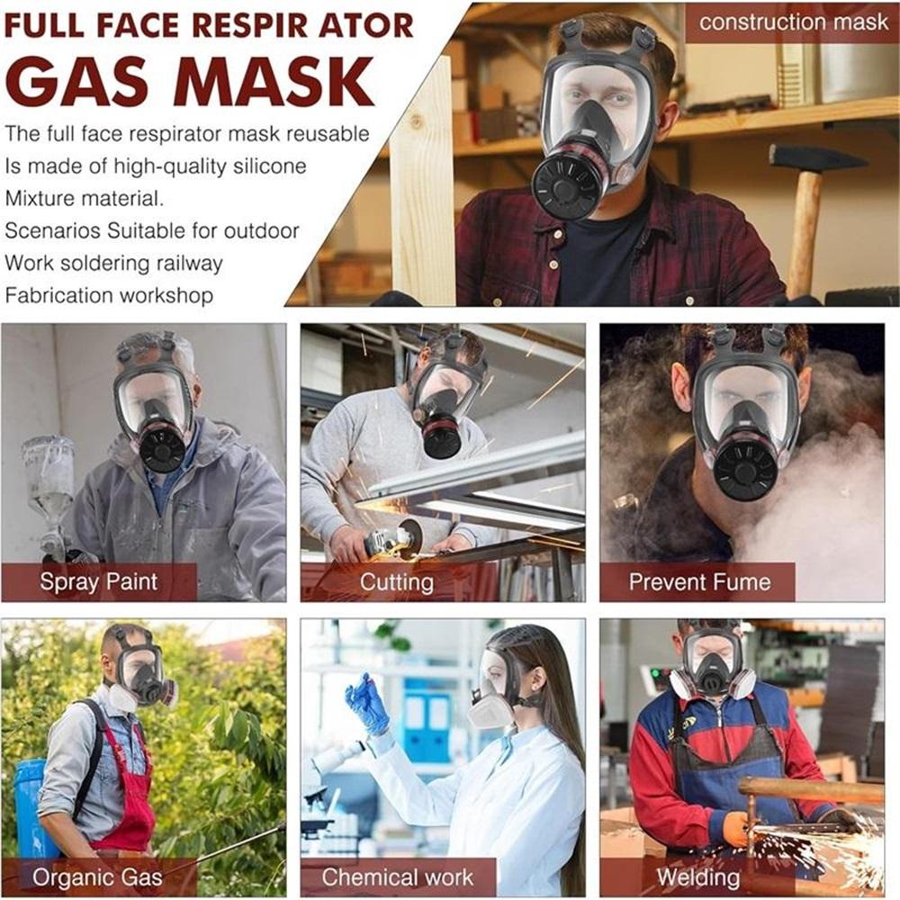Gas Masks Survival Nuclear and Chemical - Reusable Full Face Respirator Gas Mask with Filter