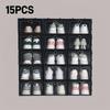 15pcs Transparent Shoe Storage Boxes - Space-Saving Foldable Shoe Organizer, for Sneakers, Boots, and Shoes - Pp Material, Shoe Storage Organizer