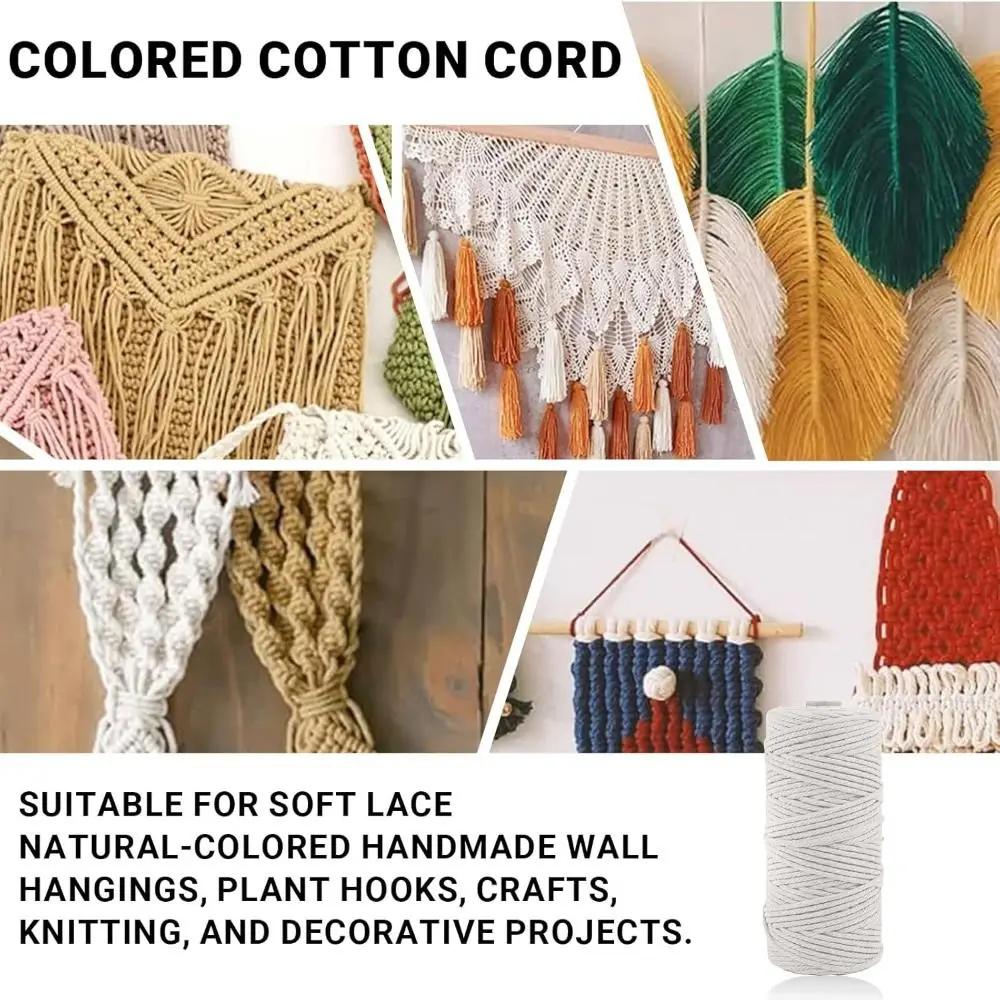 New 3mm Macrame Cord Soft Eco-friendly Colored Cotton Rope Knotting and Weaving Rope Home Decor