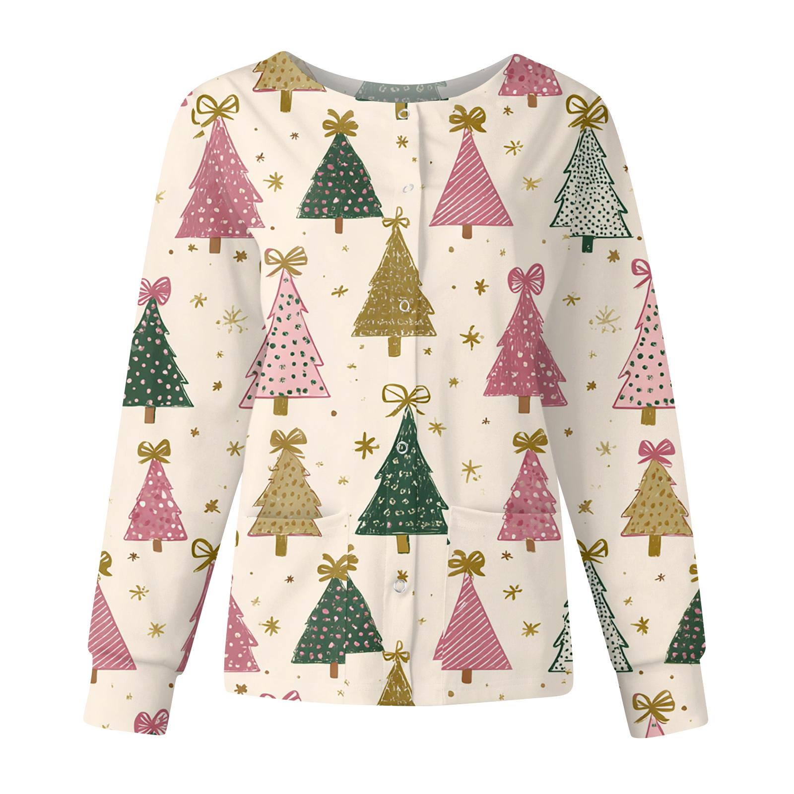 

Женская повседневная модная куртка с длинным рукавом, воротником-стойкой, на одной пуговице, с рождественским принтом, рабочая куртка, топы XL розовый