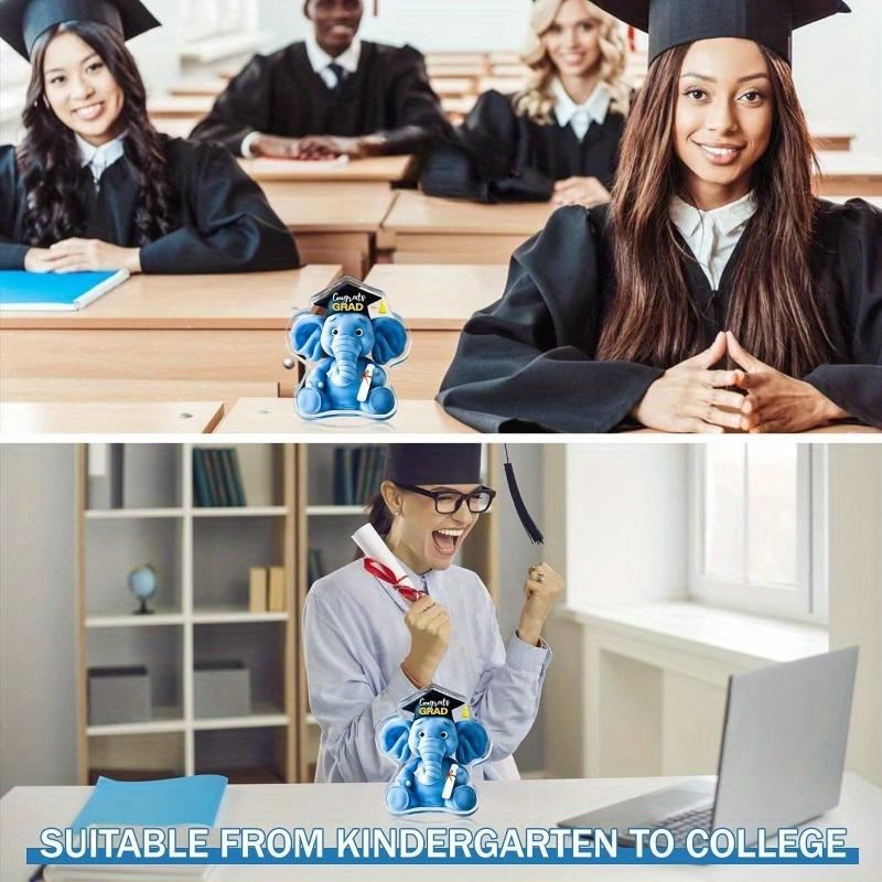 Personalized Acrylic Graduation Elephant Ornament, Unique Graduation Gift, Exquisite Graduation Desktop Center Decoration