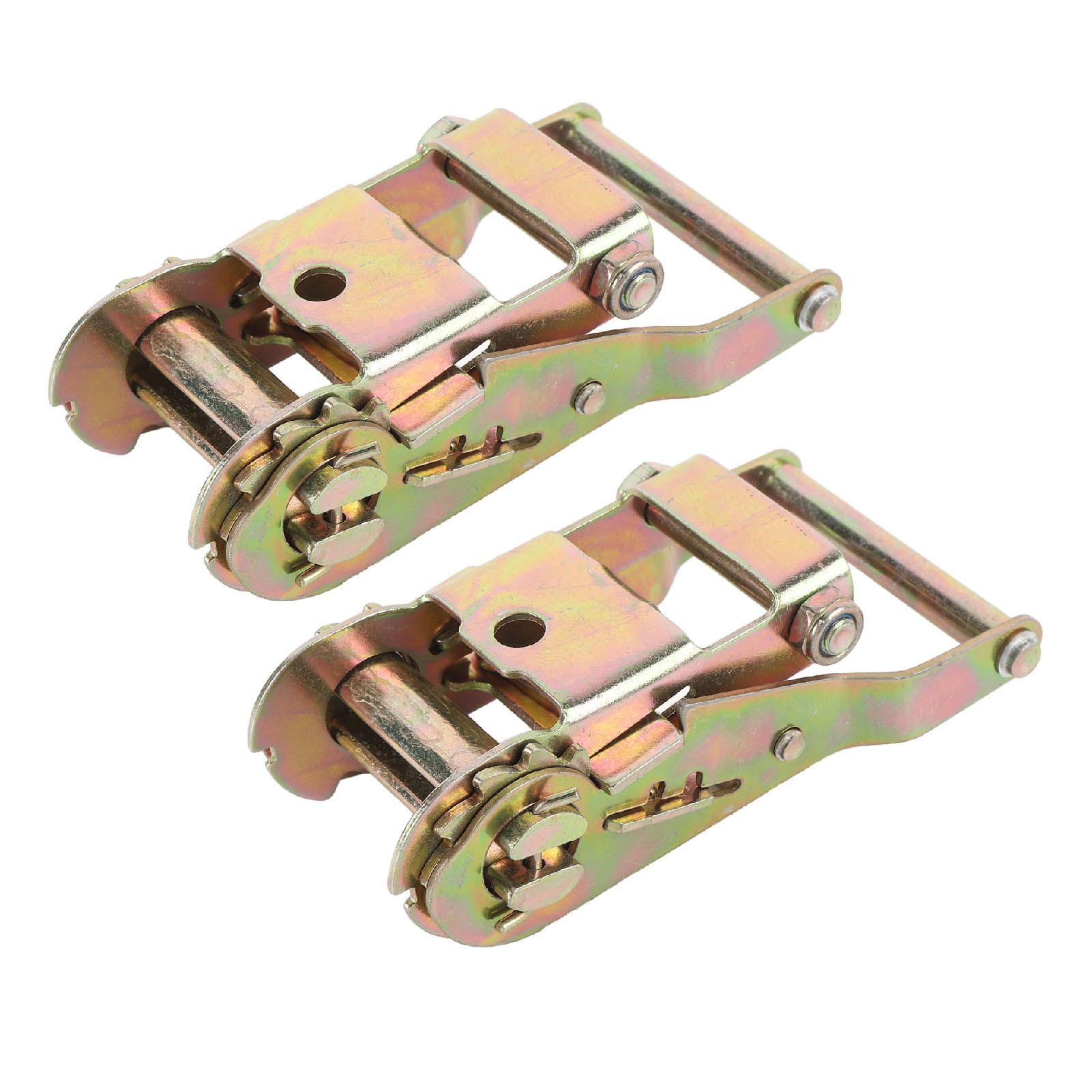 

2PCS Ratchet Tie Down Buckle 1.5 Inch Carbon Steel 2500KGS Tensile Force Strapping Belt Ratchet Tensioner