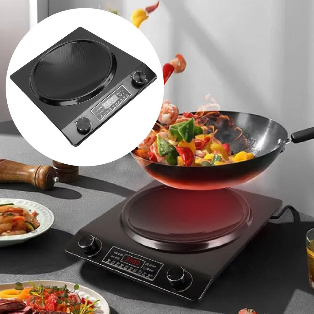 3500W Portable Induction Cooktop Aluminum ABS Countertop Induction Cooker Hot Plate with Smart Touch Panel for Home Kitchen