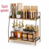 Wood and Iron Double-Layer Desktop Organizer and Spice Rack
