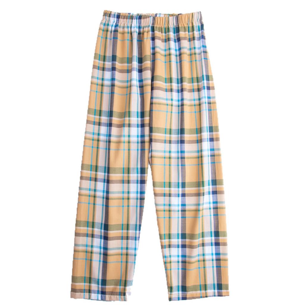 Men's Plaid Cotton Pajama Pants - Loose, Casual, Home and Outdoor Wear