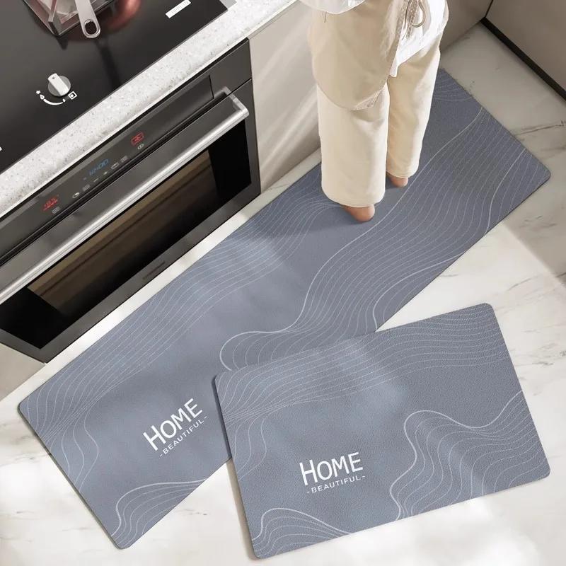 Blue Kitchen Floor Mats Non-slip Absorbent Carpet Set Size Suitable for Kitchen and Bathroom Modern Simple Home Decoration Rugs