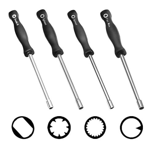 CHANGJIQ Manual Adjustment Tool Kit, Set of 4, 21-Tooth Spline, Double D, 7-Tooth Spline, Pac-Man Repair Tool, Engine Tool, Repair Kit for Small Motor