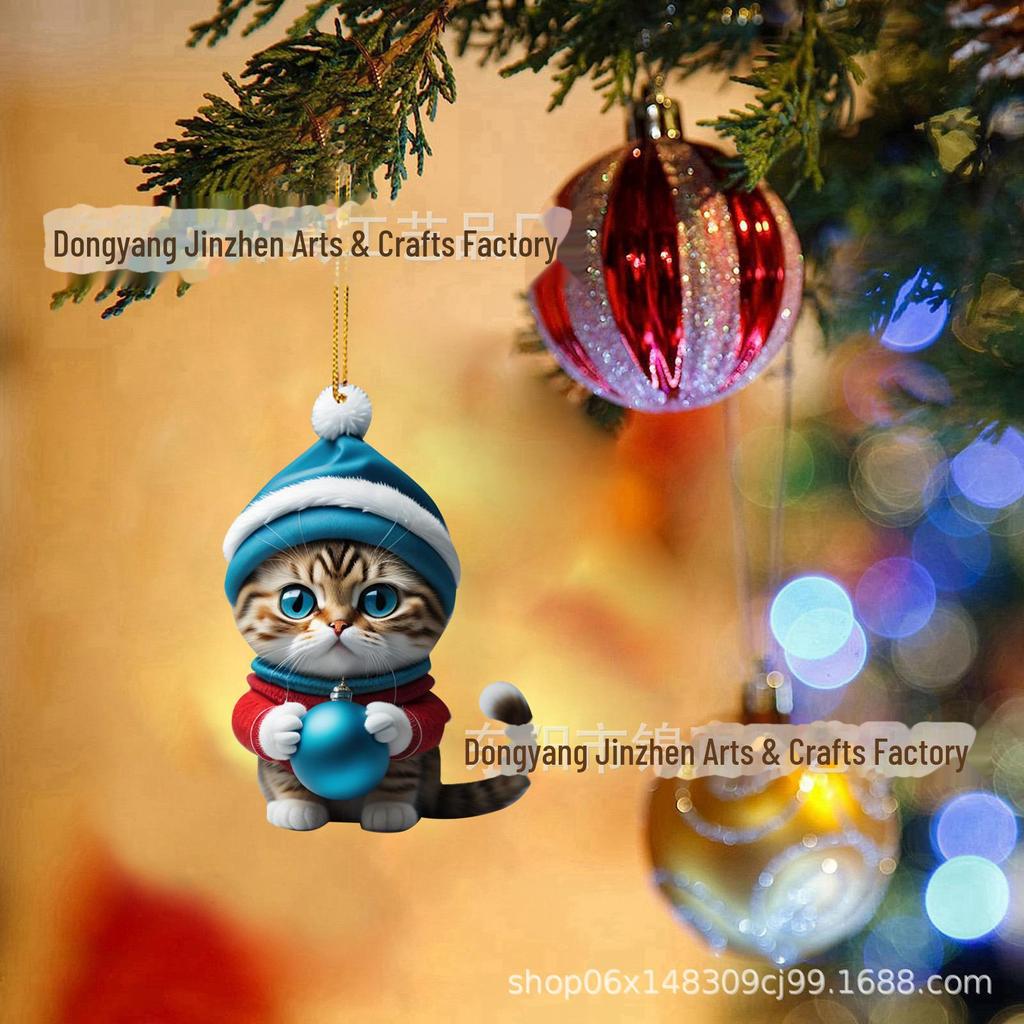 Christmas Cat Car Pendant Decoration