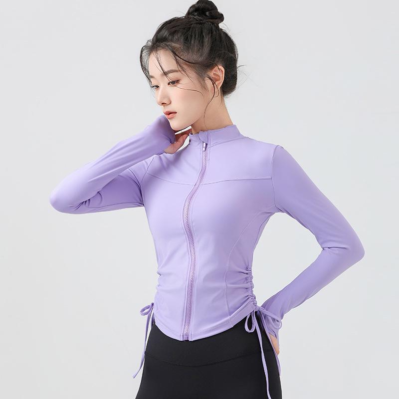 Autumn Winter Yoga Jacket - Long Sleeve, Quick Dry, Elastic Fitness Top for Running