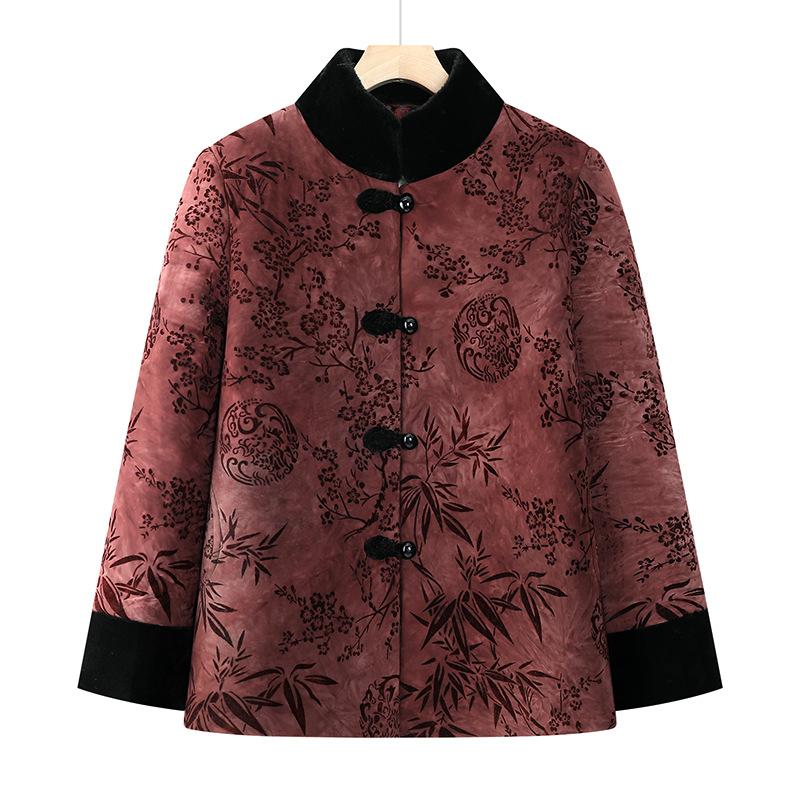 Winter Clothing Velvet Thickened Padded Jacket Old Lady Warm Padded Jacket Padded Jacket Women